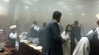 Video Inside Afghan Parliament as Taliban Bomb Explodes [upl. by Tobie]