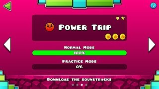 Geometry Dash SubZero – “Power Trip” 100 Complete All Coins  GuitarHeroStyles [upl. by Aelanej]