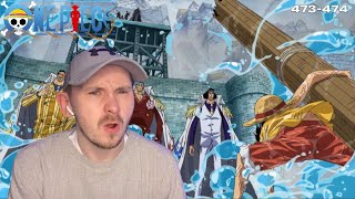 Luffy vs 3 Admirals  One Piece Reaction Episode 473474 [upl. by Lanny]