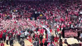 Husker fans storm the court after Nebraska basketball’s 8872 win over No 1 ranked Purdue [upl. by Esinwahs757]