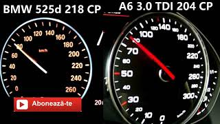 0200 BMW F10 525d 218 CP VS Audi A6 30 TDI 204 CP [upl. by Atnod]