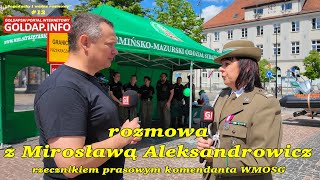 Rozmowa mjr SG Mirosławą Aleksandrowicz rzecznikiem komendanta WMOSG [upl. by Ezequiel]