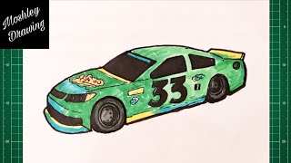 How to Draw Nascar Race Car [upl. by Winser184]