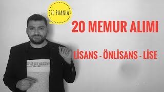 20 MEMUR ALIMI  LİSE amp ÖNLİSANS amp LİSANS MEMUR ALIMI BDDK PERSONEL ALIMI [upl. by Frankie]