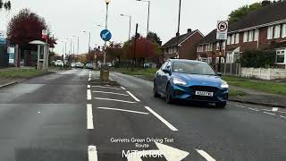 Garretts Green Driving Test Route 10  Garretts Green Birmingham England [upl. by Nordin79]