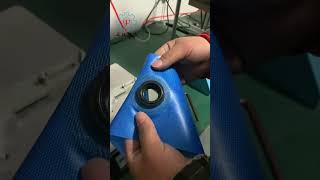 Ultrasonic welding for PVC plastic valve port and PVC fabric [upl. by Kenti934]