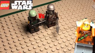 The Mandalorian vs Boba Fett  LEGO Star wars Stop Motion [upl. by Oj]