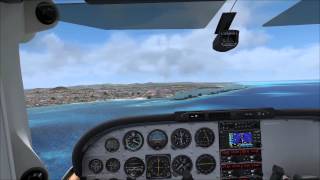 FSX Manual ILS approach at Aruba TNCA with A2A Cessna 182 [upl. by Noxas]