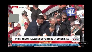 LIVE BREAKING DONALD TRUMP SHOT AT RALLY [upl. by Nomrac]