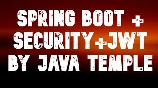 spring bootspring security  jwt  java temple [upl. by Sandon]