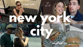 NYC VLOG 🥯🚕  Best Bagel amp Pizza In NYC [upl. by Aisatnaf758]