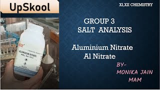 Salt Analysis Group 3 Aluminium Nitrate Class XI XII Chemistry Chemistry classes by Monika Jain [upl. by Hilar]