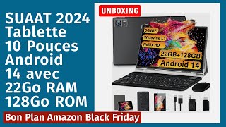 📢 SUAAT S10 Tablette 2024  10 Pouces Android 14  22Go RAM 128Go blackfriday amazon tablette2024 [upl. by Nylknarf]