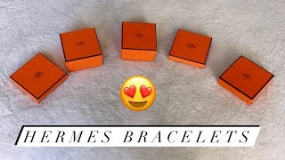 HERMES BRACELET COLLECTION 💫 Includes Prices Leather Types Wear amp Tear and more [upl. by Daffie385]