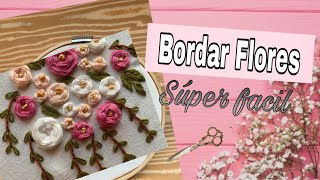 Cómo Bordar Rosas Fácil Paso a Paso  Bordado a Mano Embroidery Easy 🌹 [upl. by Airbmat]