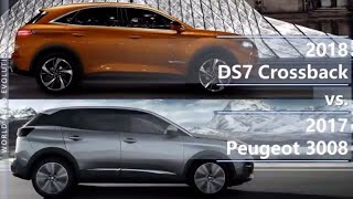 2018 DS7 Crossback vs 2017 Peugeot 3008 technical comparison [upl. by Neehsas]