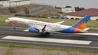 Funchal Airport Madeira Skilled Visual approach’s and close up departures Planespotting in 4K [upl. by Gussy]