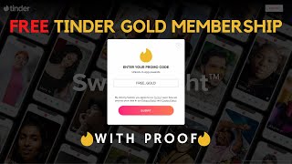 Free Tinder Gold Promo Code 100 working with Proof  Tinder Gold Free for Android and IOS TINDER [upl. by Ennaisoj749]