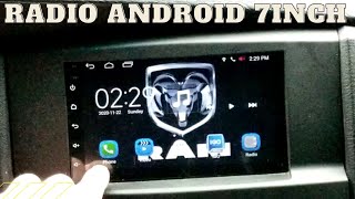 REVIEW PODOFO 2 DIN CAR RADIO ANDROID AUTO STEREO HEAD UNIT 7 INCHTECH REVIEW VLOGDODGERAM [upl. by Ardin]