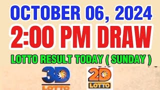 Lotto Result Today 200 pm draw October 06 2024 Sunday PCSO UPDATE [upl. by Monika716]