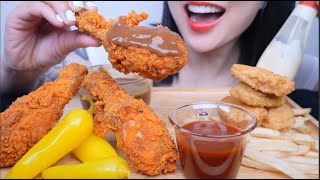 FRIED CHICKEN amp GRAVY ASMR EATING SOUNDS NO TALKING  SASASMR [upl. by Enttirb]