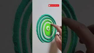 Diwali Rangoli Designs💫  Easy Flower rangoli Designs🌿😍  Green Colour Rangoli Designsrangolishort [upl. by Dlanor]