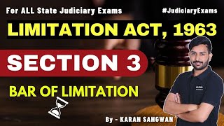 section 3 limitation act  limitation act 1963 lecture  limitation act 1963 [upl. by Atinod611]