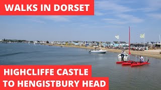 WALKS IN DORSET at HIGHCLIFFE CASTLE MUDEFORD QUAY amp HENGISTBURY HEAD 4K [upl. by Furtek]