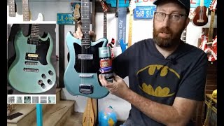 Aged Pelham Blue Spray Paint Guitar Color [upl. by Leiad]