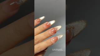 ✨Sparkling French Cat Eye Nails nails nailart naildesigns [upl. by Kunkle409]