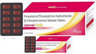 Lizovel Forie Tablets Paracetamol Phenylephrine Hydrochloride amp Chlorpheniramine Maleate Tablets [upl. by Mariko]