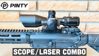 Pinty 2510x40 Budget Rifle Scope with Illuminated Reticle amp Integrated Laser [upl. by Syxela896]