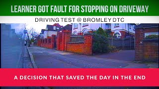 GOT MINOR FOR STOPPING ON DRIVEWAY EP21  5TH FEB2024 1529 DRIVINGTESTVIDEO OJKENNY BROMLEYDTC [upl. by Yoshio]