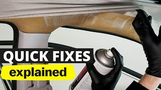 3 BEST QUICK TEMPORARY FIXES To Repair Car Headliner [upl. by Issy]