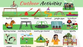 Outdoor Activities Vocabulary Words  List of Outdoor Games in English [upl. by Moule647]