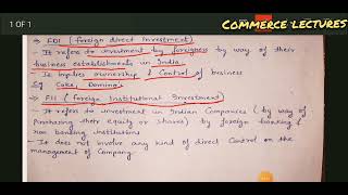 FDI and FII foreign direct investment and foreign institutional investment class 12 Indian economy [upl. by Darees]