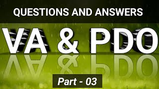 VILLAGE ACCOUNTANT AND PANCHAYAT DEVELOPMENT OFFICER EXAM RELATED QUESTIONS AND ANSWERS PART  03 [upl. by Waltner570]