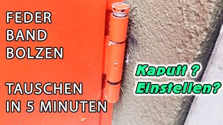 FEDERBANDBOLZEN ersetzen Türschließer ist kaputt REPARATUR in 5 Minuten [upl. by Adelle9]