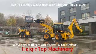 ew strong backhoe loader with 4 wheels steering  Haiqintop machinery [upl. by Alexio]