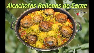 Alcachofas Rellenas de Carne  Alcauciles Rellenos [upl. by Halvaard900]