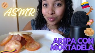 ASMR  Comiendo arepas con MORTADELA [upl. by Januisz328]