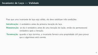 Técnicas de Programação Avançada  05  Invariantes de Laço parte 1 [upl. by Tipton]