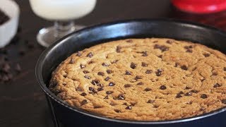 One Skillet Giant Chocolate Chip Cookie  How Tasty Channel [upl. by Aisetal90]