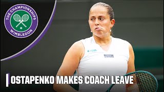 Jelena Ostapenko makes coach LEAVE her player box during match 👀  Wimbledon on ESPN [upl. by Cherry]