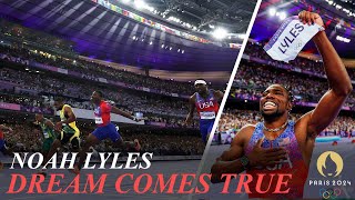 Team USA’s Noah Lyles Wins Gold in 100meter Final Kishane Thompson Silver Fred Kerley Bronze [upl. by Davida]