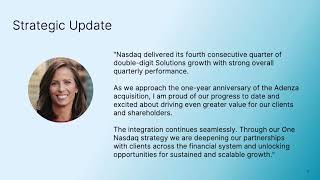 Nasdaq NDAQ Q3 2024 Earnings Presentation [upl. by Walker]