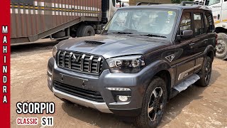 New Mahindra Scorpio Classic S11 2022 🔥 New Scorpio Grey Colour  Detailed Walkaround Review [upl. by Ardnama]