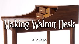 Making Walnut Desk I 1인용 월넛 책상 만들기 I woodworking I affordance [upl. by Eerej]