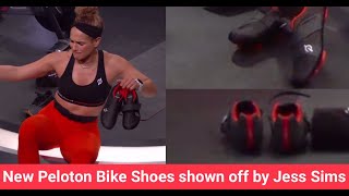 New Peloton Shoes worn by Jess Sims  who shows off the upcoming new Peloton bike shoes in a class [upl. by Adnicaj]