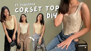 DIY CORSET TUTORIAL  Free Pattern ft Phalopha  Jeans Pants and Bags  Villamor Twins [upl. by Hekking]